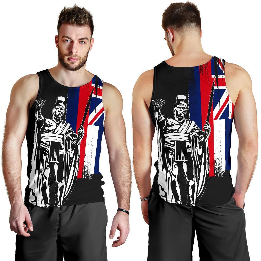 Hawaii King Flag Tank Top Black - Polynesian Pride