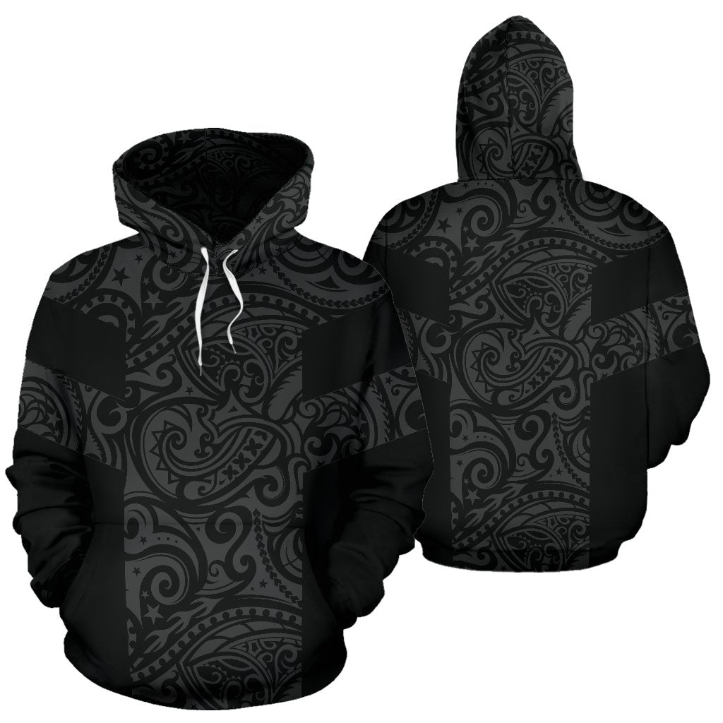 Hoodie Polynesian Tattoo Style Grey Unisex Grey - Polynesian Pride
