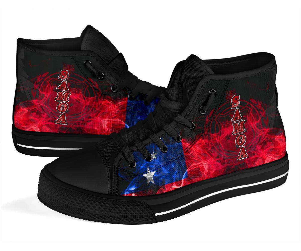 Samoa Polynesian High Top Shoes - Smoking Style - Polynesian Pride