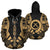 Vanuatu Polynesian Zip up Hoodie Gold Tattoo Unisex Gold - Polynesian Pride