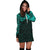 New Zealand Women'S Hoodie Dress, Maori Polynesian Tattoo Turquoise - Polynesian Pride