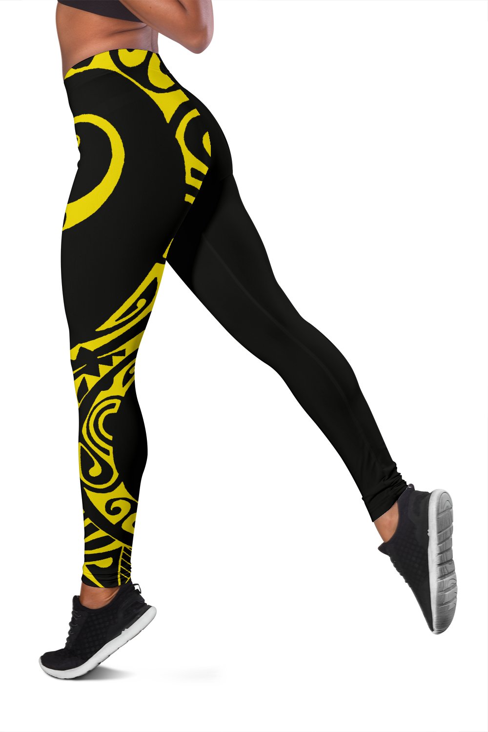 Yellow Polynesian Tribal Women's Leggings - Polynesian Pride