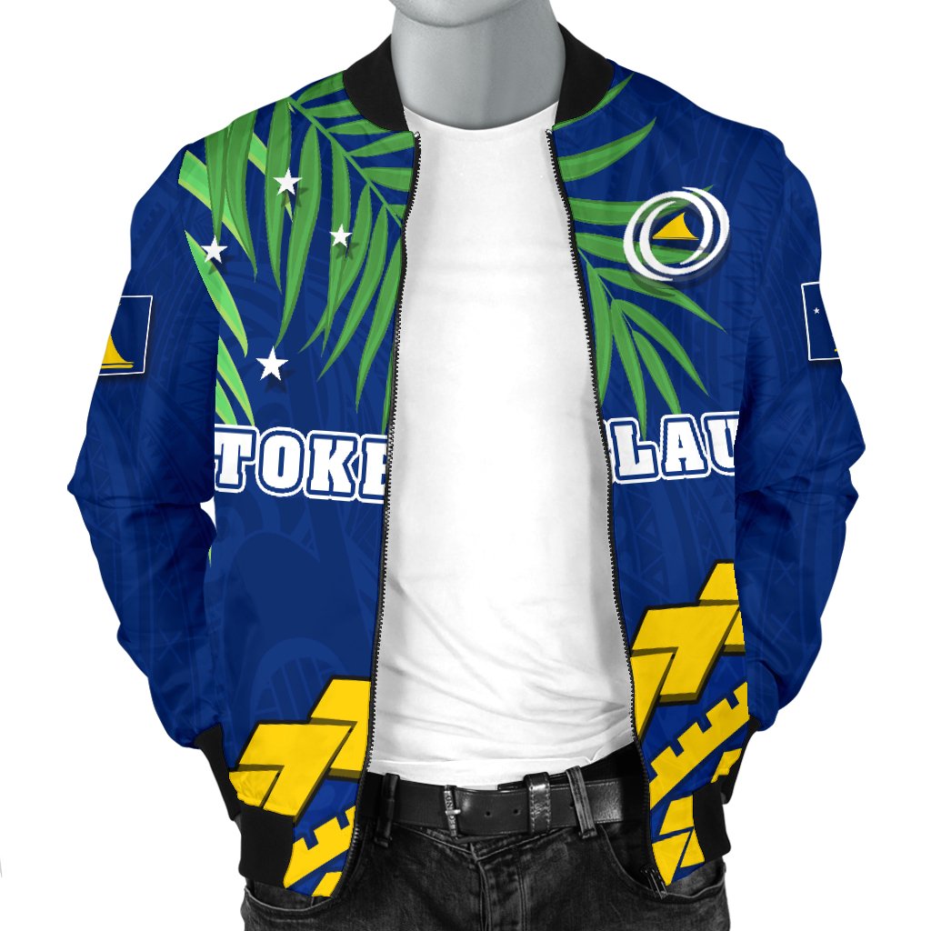 Tokelau Rugby Men Bomber Jacket Coconut Leaves - Polynesian Pride
