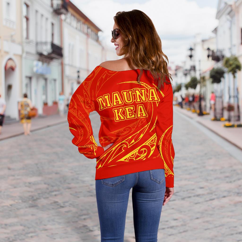 Hawaiian Mauna Kea Polynesian Women's Off Shoulder Sweater - Frida Style - Polynesian Pride