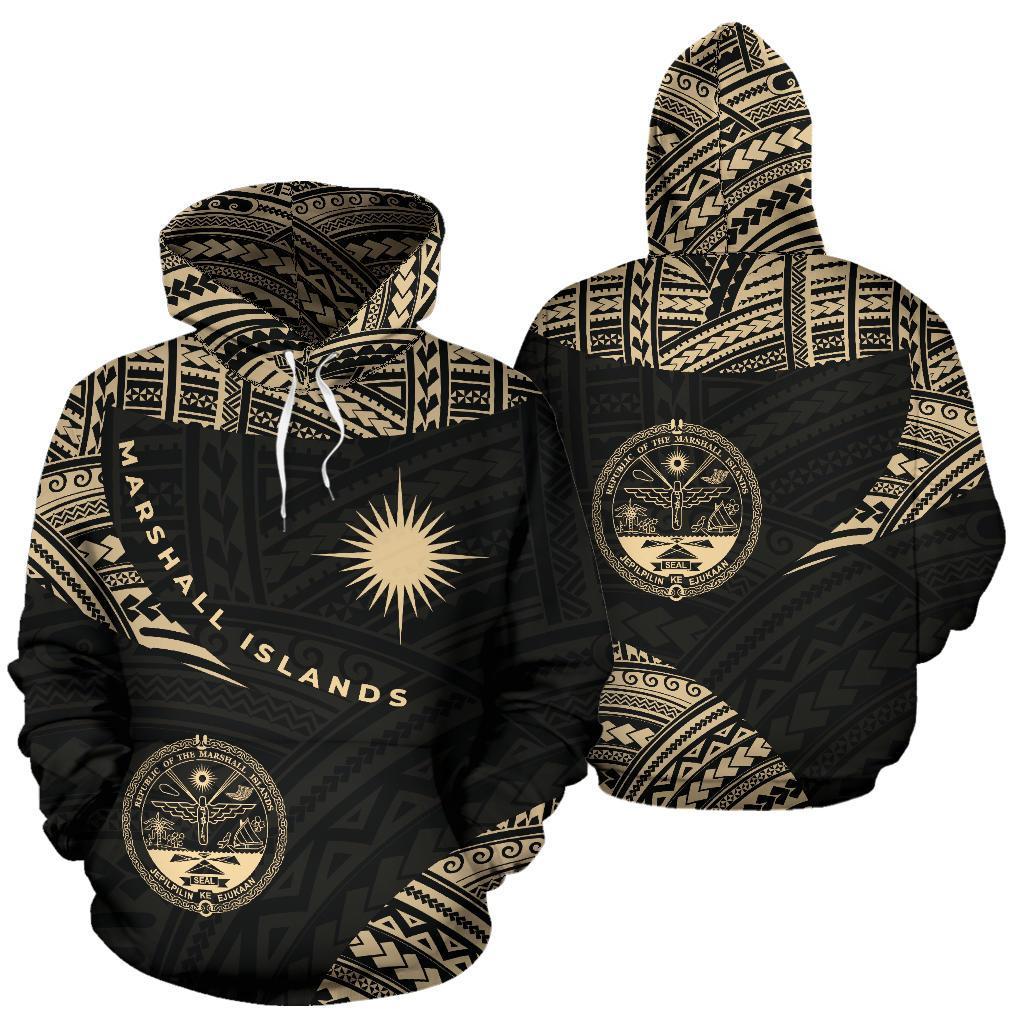 Marshall Islands Hoodie Marshall Islands Flag Seal Endless Unisex Black - Polynesian Pride