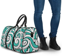 Polynesian Maori Ethnic Ornament Turquoise Hawaii Travel Bag - Polynesian Pride
