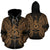 Vanuatu Polynesian All Over Zip up Hoodie Map Gold Unisex Gold - Polynesian Pride