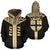 Fiji Tapa Zip Hoodie Fiji Flag Black A6 Unisex Black - Polynesian Pride