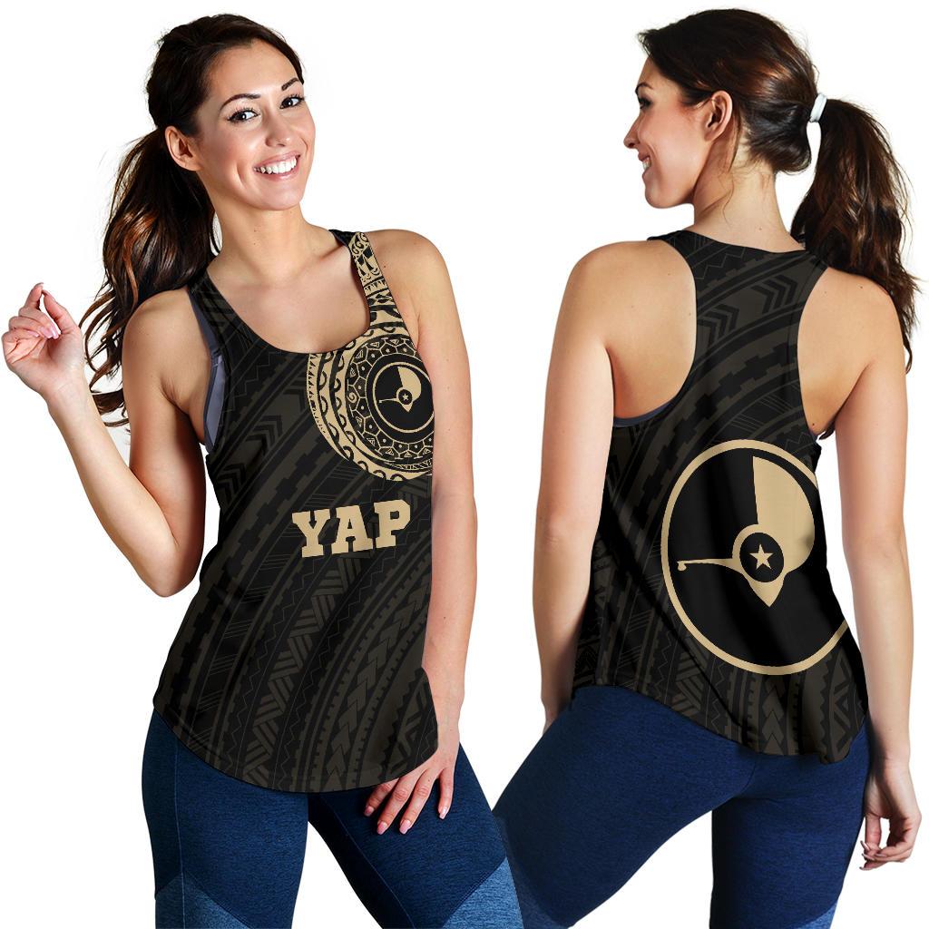 Yap Micronesia Tattoo Racerback Tank A7 Black - Polynesian Pride