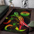 American Samoa Polynesian Area Rugs - Turtle With Blooming Hibiscus Reggae - Polynesian Pride