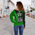 Polynesian Hawaii Off Shoulder Sweater Green - Turtle with Hook - Polynesian Pride