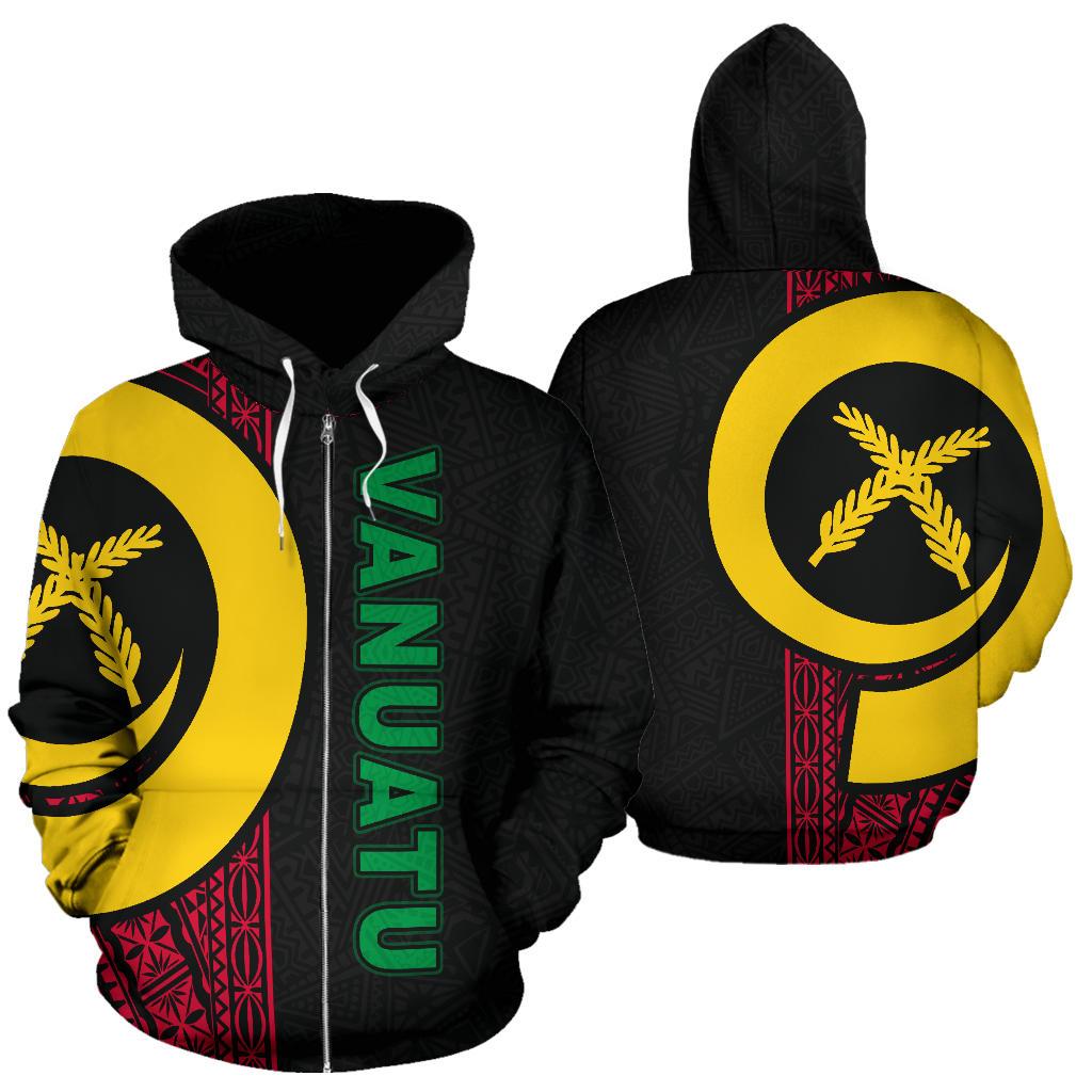 Vanuatu Polynesian Zip up Hoodie Red Line Unisex Red - Polynesian Pride
