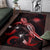 Marshall Islands Polynesian Area Rugs - Turtle With Blooming Hibiscus Red - Polynesian Pride
