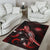 Marshall Islands Polynesian Area Rugs - Turtle With Blooming Hibiscus Red - Polynesian Pride