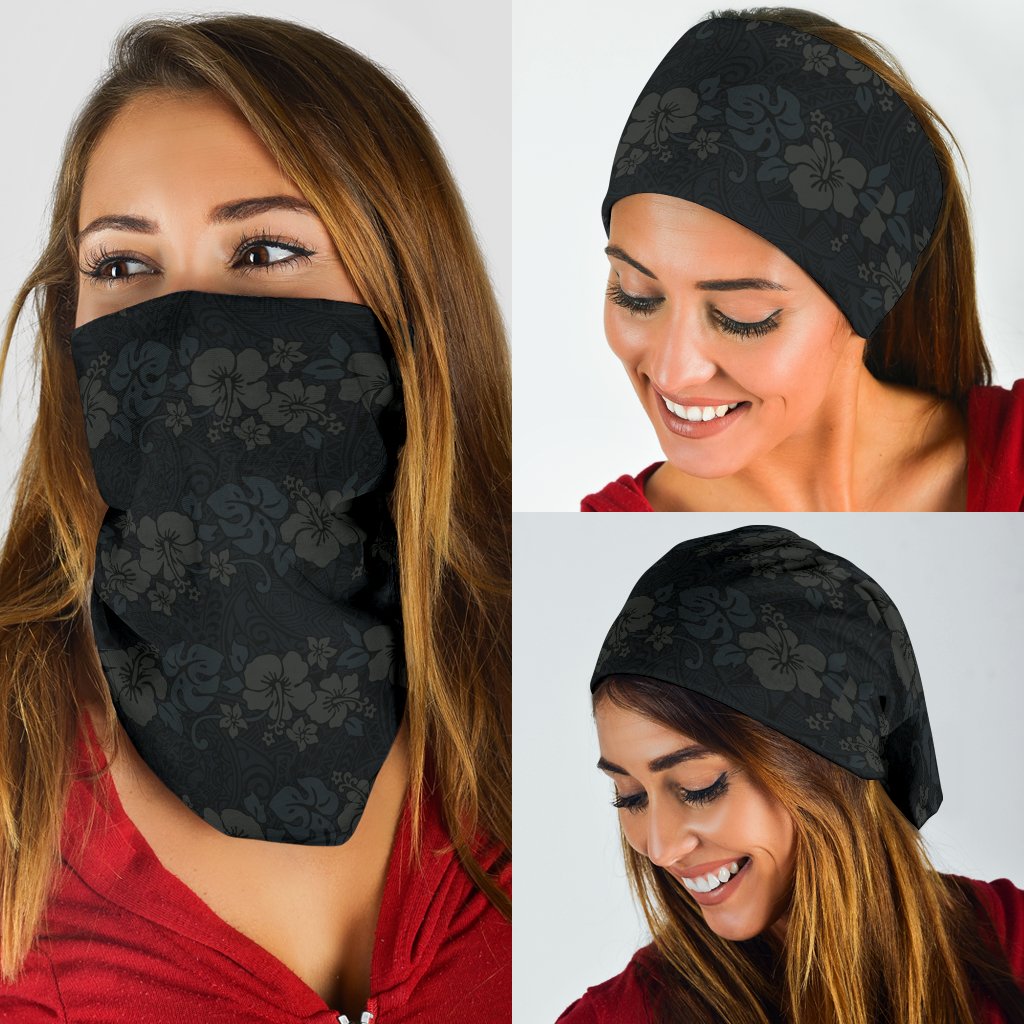Hawaii Hibiscus Pattern Bandana Grey - Polynesian Pride