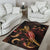 FiJi Polynesian Area Rugs - Turtle With Blooming Hibiscus Gold - Polynesian Pride