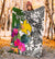 Papua New Guinea Premium Blanket White - Turtle Plumeria Banana Leaf - Polynesian Pride