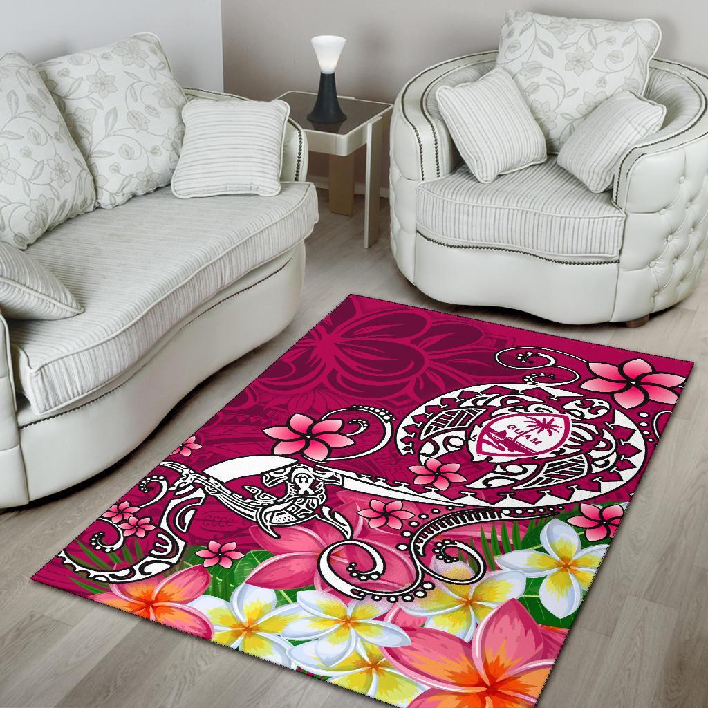 Guam Area Rug - Turtle Plumeria (Pink) - Polynesian Pride