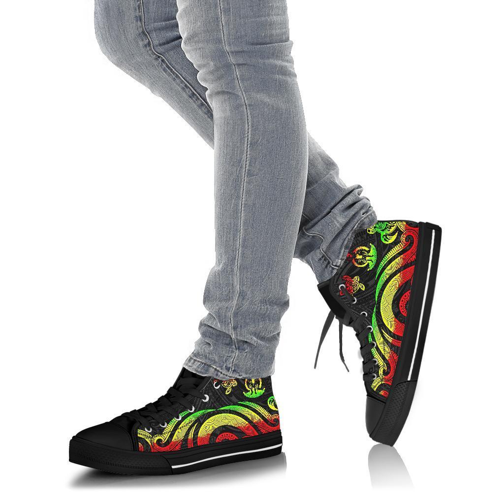 Vanuatu High Top Canvas Shoes - Reggae Tentacle Turtle - Polynesian Pride