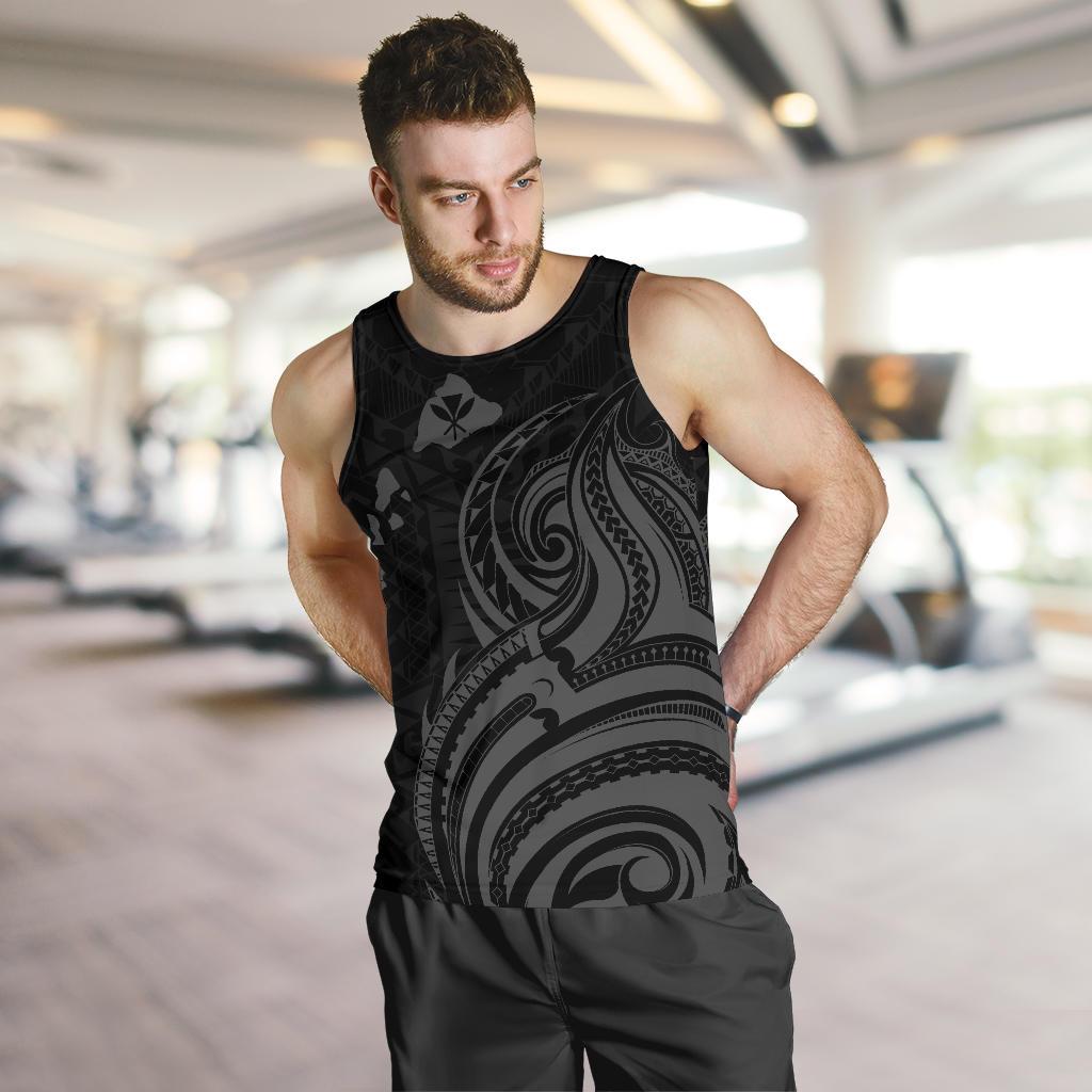 Kanaka Maoli Map Polynesian Tank Top Gray - Polynesian Pride