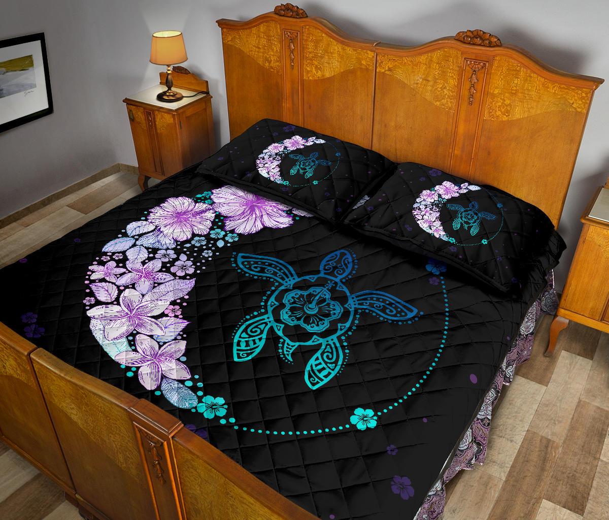 Hawaii Colorful Flower Quilt Bed Set - Polynesian Pride