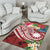 Nauru Polynesian Area Rug - Summer Plumeria (Red) - Polynesian Pride