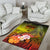 Fiji Custom Personalised Area Rug - Humpback Whale with Tropical Flowers (Yellow) - Polynesian Pride