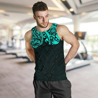 New Zealand Men'S Tank Top, Maori Polynesian Tattoo Turquoise - Polynesian Pride