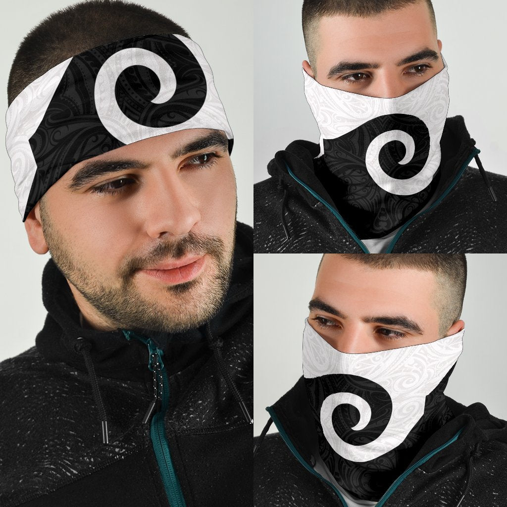 New Zealand Maori Koru Bandana K4 White - Polynesian Pride