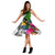 Nauru Midi Dress White - Turtle Plumeria Banana Leaf Crest - Polynesian Pride