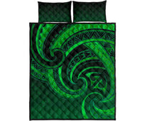 New Zealand Maori Mangopare Quilt Bed Set Polynesian - Green - Polynesian Pride
