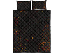 New Zealand Quilt Bed Set, Maori Gods Quilt And Pillow Cover Tumatauenga (God Of War) - Black - Polynesian Pride
