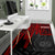 Samoa Area Rug - Samoa Seal With Polynesian Pattern In Heartbeat Style (Red) - Polynesian Pride