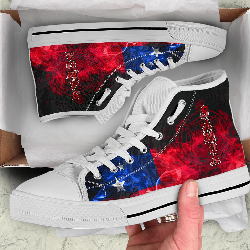Samoa Polynesian High Top Shoes - Smoking Style - Polynesian Pride