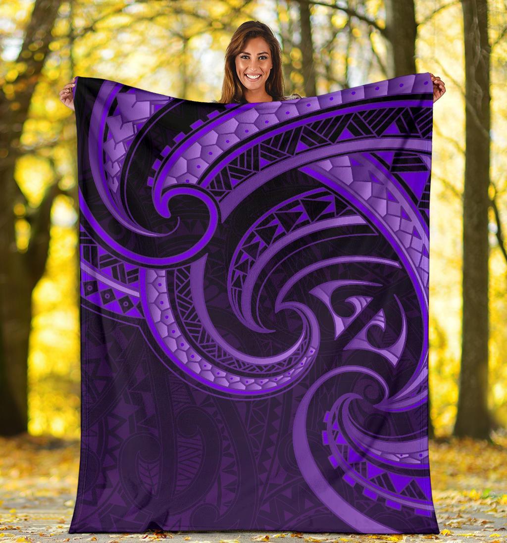 New Zealand Maori Mangopare Premium Blanket Polynesian - Purple - Polynesian Pride