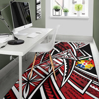 Tonga Polynesian Area Rug - Tribal Flower Special Pattern Red Color - Polynesian Pride