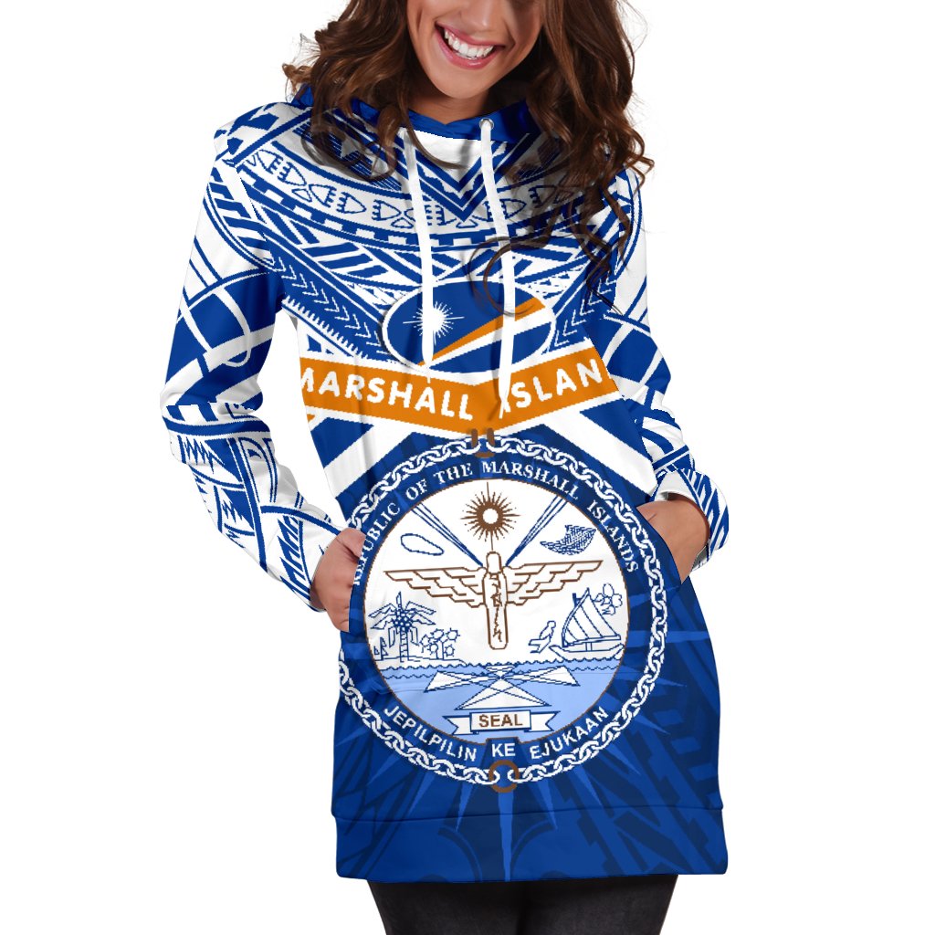 Marshall Islands Rugby Women Hoodie Dress Forever - Polynesian Pride