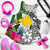 Papua New Guinea Women's Racerback Tank White - Turtle Plumeria Banana Leaf White - Polynesian Pride
