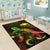 Papua New Guinea Polynesian Area Rugs - Turtle With Blooming Hibiscus Reggae - Polynesian Pride