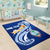 Guam Personalised Area Rug - Guam Seal Polynesian Patterns Plumeria (Blue) - Polynesian Pride