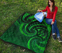 New Zealand Maori Mangopare Premium Quilt Polynesian - Green - Polynesian Pride