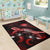 Marshall Islands Polynesian Area Rugs - Turtle With Blooming Hibiscus Red - Polynesian Pride
