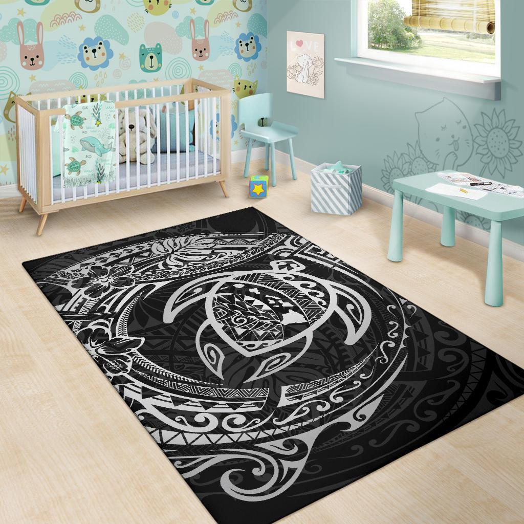 Hawaiian Map Turtle Polynesian Circle Rug AH - Polynesian Pride