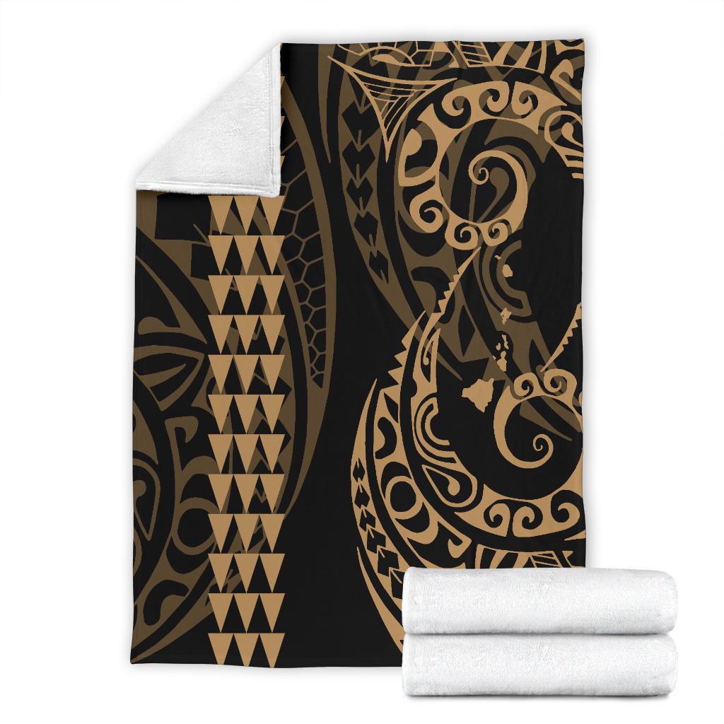 Hawaii Kakau Gold Polynesian Premium Blanket - Polynesian Pride