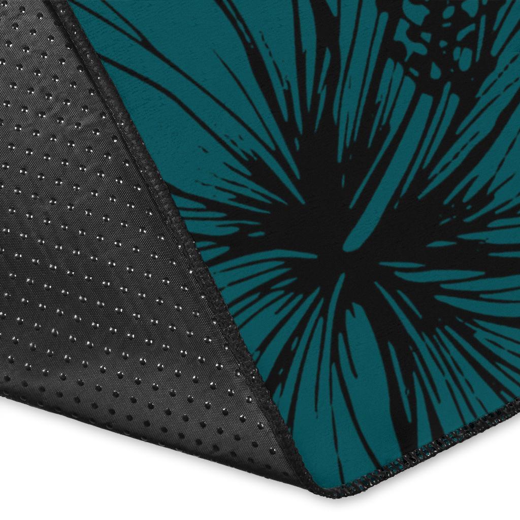 YAP Polynesian Area Rug - Summer Plumeria (Turquoise) - Polynesian Pride