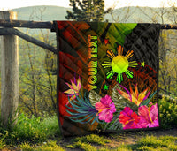 The Philippines Polynesian Personalised Premium Quilt - Hibiscus and Banana Leaves - Polynesian Pride