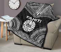 Tahiti Premium Quilt - Tahiti Flag Polynesian Chief Black Version - Polynesian Pride