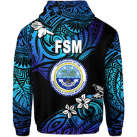 Federated States of Micronesia Zip Hoodie Unique Vibes Blue LT8 - Polynesian Pride
