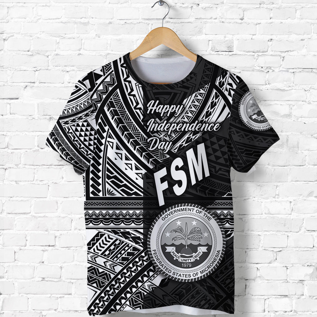 Custom Federated States of Micronesia T Shirt FSM Happy Independence Day Original Vibes Black LT8 - Polynesian Pride