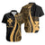 Wallis And Futuna Short Sleeve Shirts - Gold Polynesian Tentacle Tribal Pattern Unisex Gold - Polynesian Pride